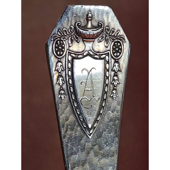 Antique 24pc Rogers Bros XS Triple Silver Plated Monogrammed A Heraldic Flatware - Picture 4 of 14